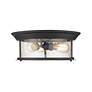 6_Sonna 15 1/2" Wide Matte Black 3-Light Ceiling Light more views