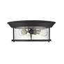 Sonna 15 1/2" Wide Matte Black 3-Light Ceiling Light in scene