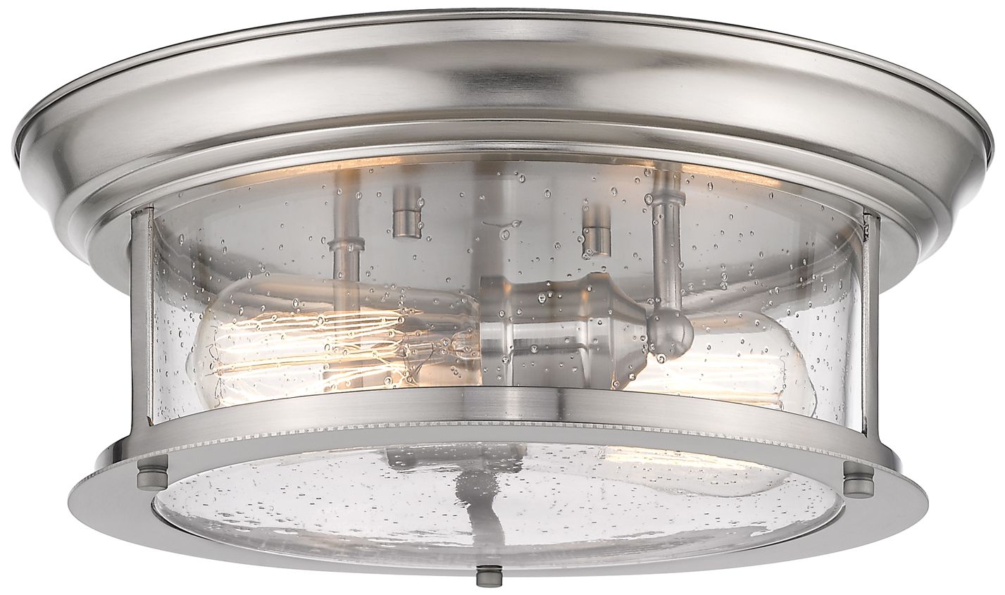 Image 2 Sonna by Z-Lite Brushed Nickel 13.5 inch 2 Light Flush Mount
