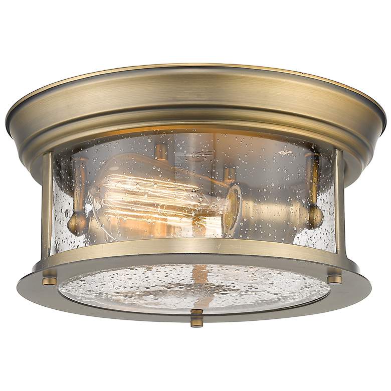 Image 2 Sonna by Z-Lite Heritage Brass 2 Light Flush Mount