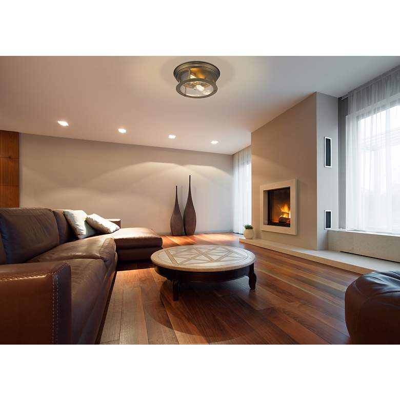 Image 4 Sonna by Z-Lite Heritage Brass 2 Light Flush Mount more views