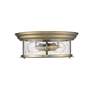 Sonna by Z-Lite Heritage Brass 2 Light Flush Mount in scene