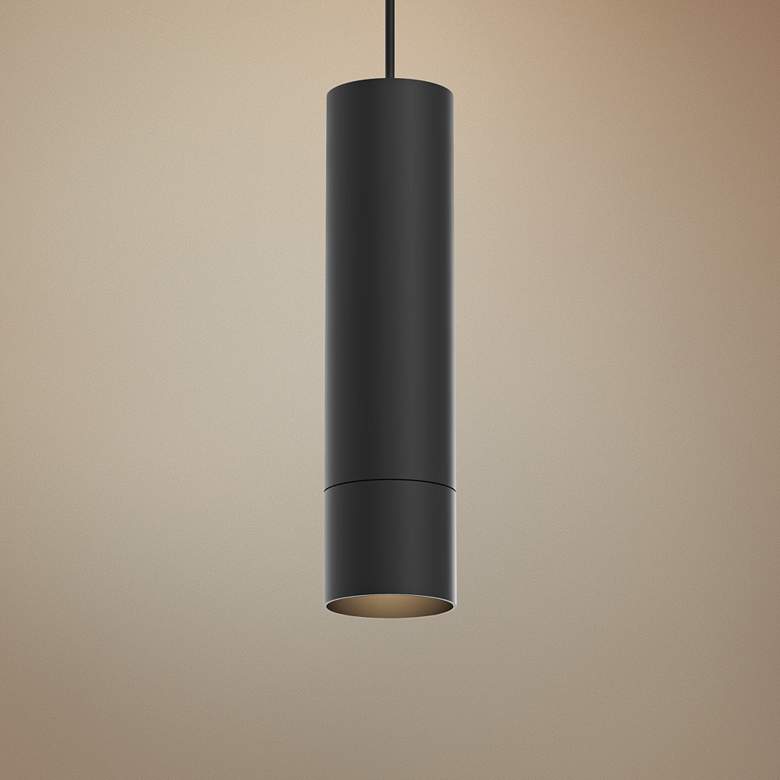 Image 1 Sonneman ALC 11 3/4 inch High Modern Satin Black LED Mini Pendant