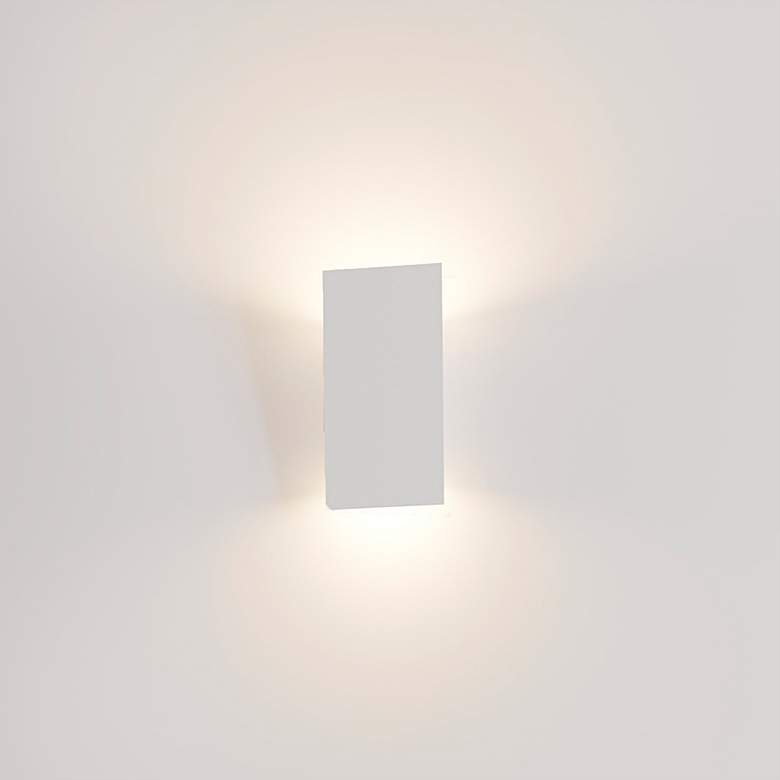 Image 2 Sonneman Angled Plane 8 inchH Textured White LED Wall Sconce