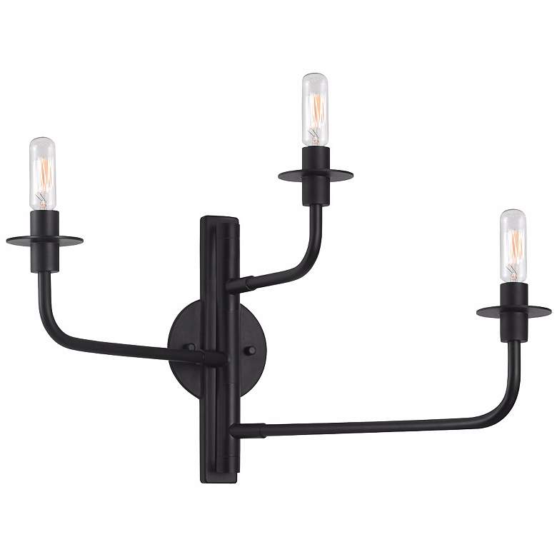 Image 1 Sonneman Atelier 3-Light Satin Black Wall Sconce