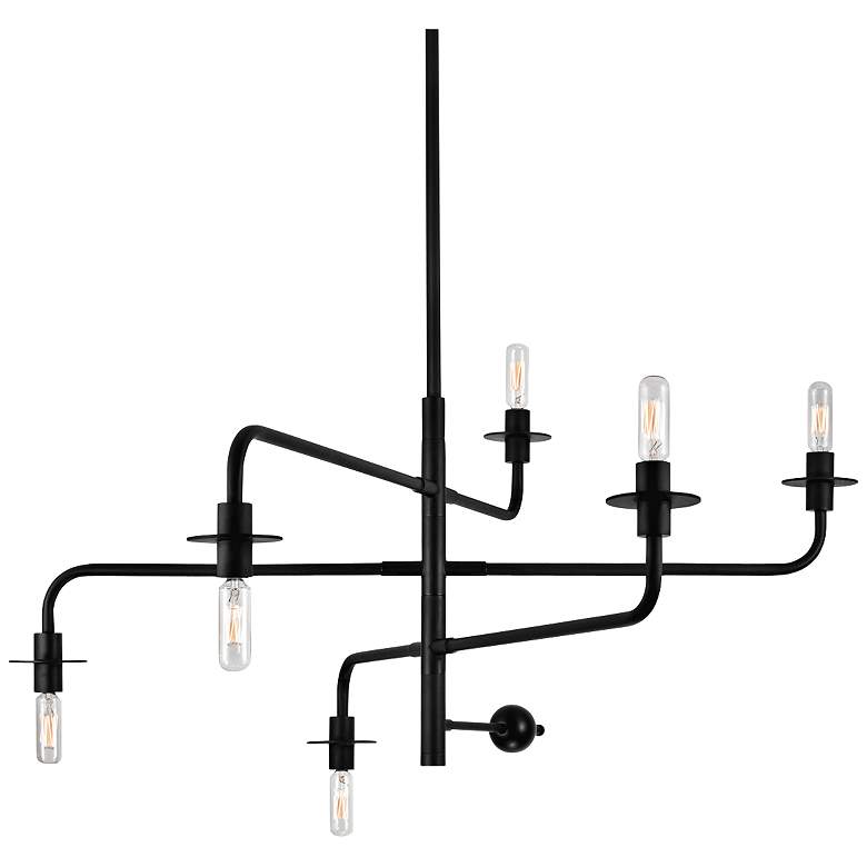 Image 2 Sonneman Atelier 40 1/4 inch Wide Satin Black Chandelier