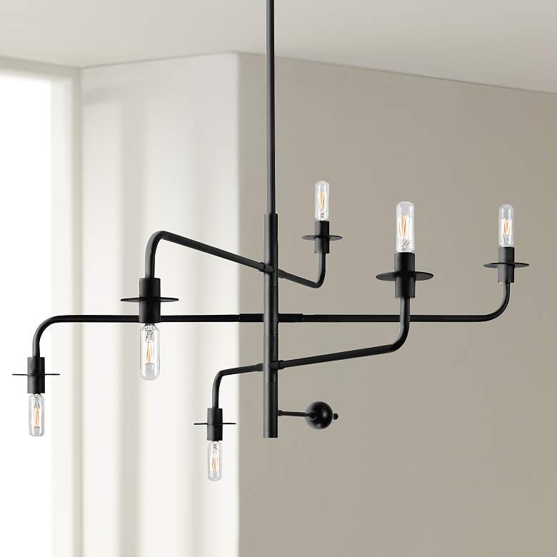 Image 1 Sonneman Atelier 40 1/4" Wide Satin Black Chandelier