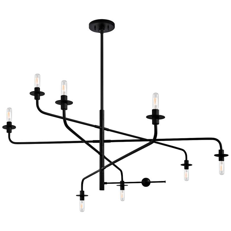 Image 1 Sonneman Atelier 60" Wide Satin Black Pendant Light