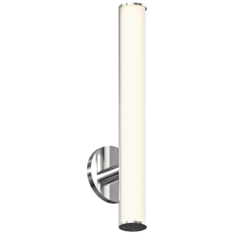 Image 1 Sonneman Bauhaus Columns 18 inchH Satin Chrome LED Wall Sconce