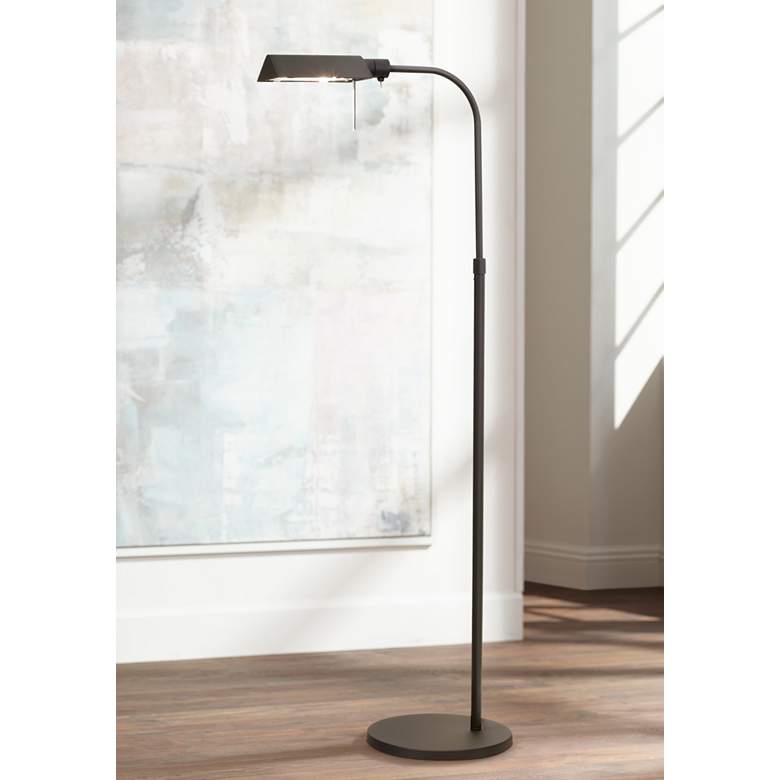 Image 1 Sonneman Black Tenda Pharmacy Adjustable Floor Lamp