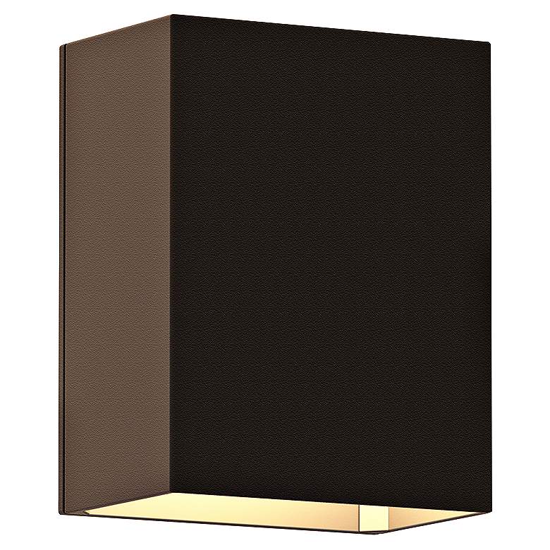 Image 1 Sonneman Box 4 1/2 inch High Textured Bronze LED Outdoor Wall Light