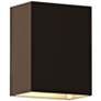 Sonneman Box 4 1/2" High Textured Bronze LED Outdoor Wall Light