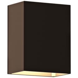 Sonneman Box 4 1/2&quot; High Textured Bronze LED Outdoor Wall Light