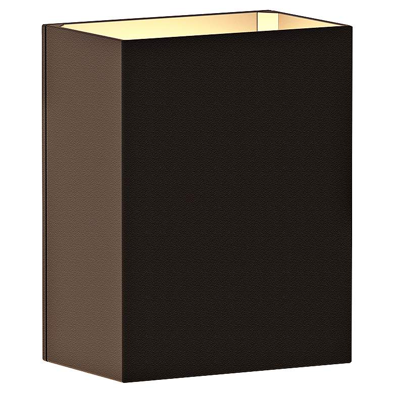 Image 2 Sonneman Box 4 1/2" High Textured Bronze LED Outdoor Wall Light more views