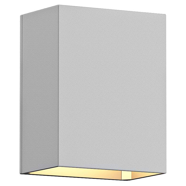 Image 1 Sonneman Box 4 1/2" High Textured White LED Outdoor Wall Light