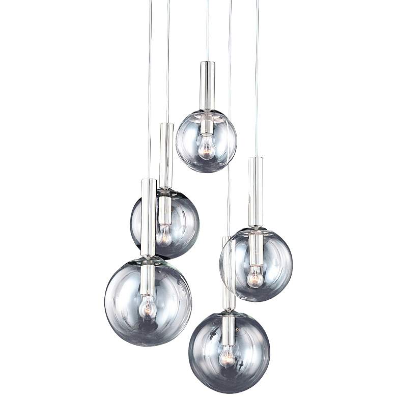 Image 2 Sonneman Bubbles 21"Wide Polished Nickel Pendant