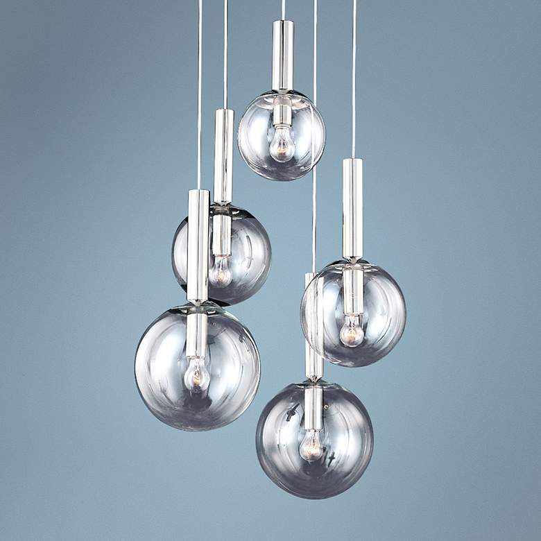 Image 1 Sonneman Bubbles 21"Wide Polished Nickel Pendant