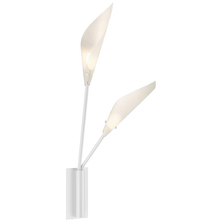 Image 1 Sonneman Calla 19 1/4 inchH Satin White 2-Light LED Wall Sconce