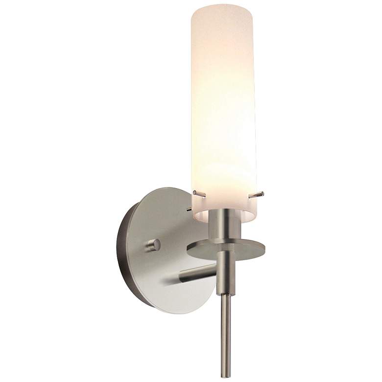 Image 1 Sonneman Candle 14 1/2" High Satin Nickel Wall Sconce