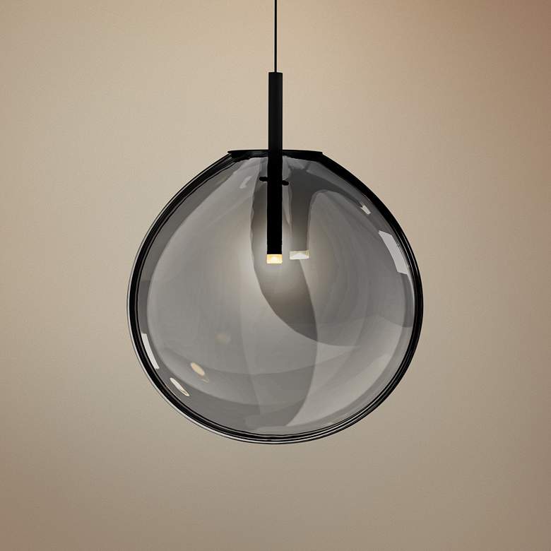 Image 1 Sonneman Cantina 15" Wide Smoke Fade LED Pendant Light