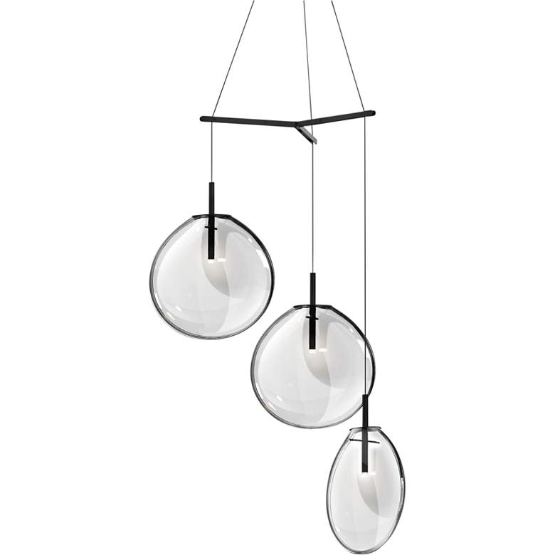 Image 2 Sonneman Cantina 36" Wide Clear 3-LED Multi Light Pendant