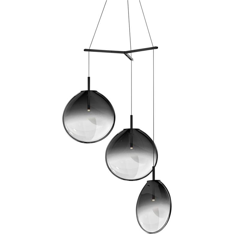 Image 2 Sonneman Cantina 36"W Smoke Fade 3-LED Multi Light Pendant