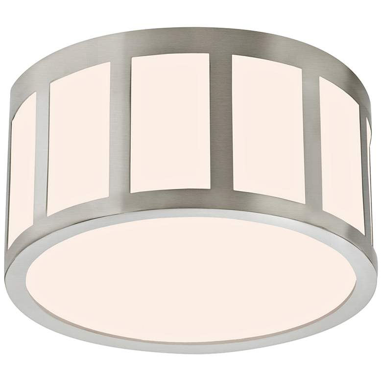 Image 1 Sonneman Capital 9 inchW Satin Nickel Round LED Ceiling Light