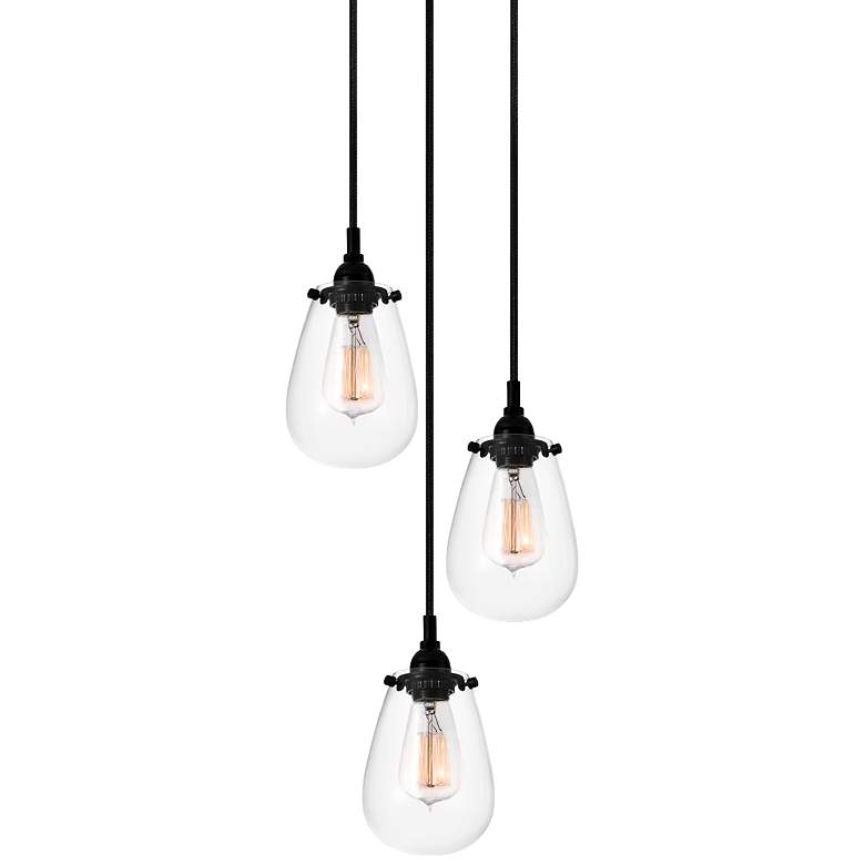 Image 1 Sonneman Chelsea 12 inch Wide Satin Black Multi Light Pendant