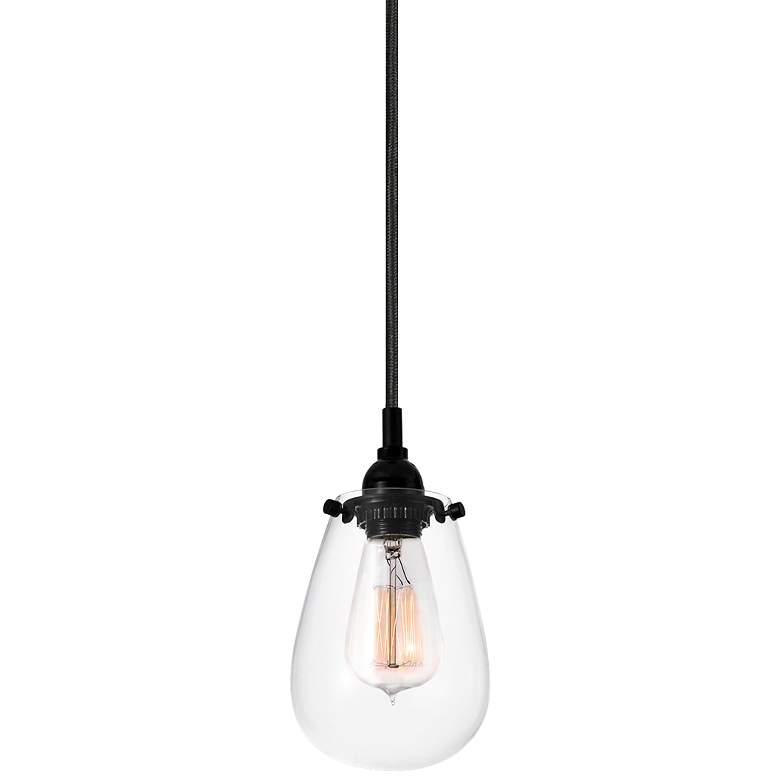 Image 1 Sonneman Chelsea 4 1/2" Wide Satin Black Mini Pendant