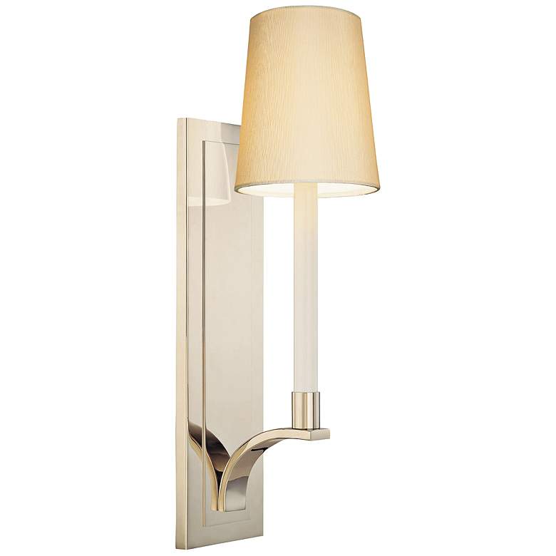 Image 1 Sonneman Curva 19 inch High Polished Nickel White Wall Sconce