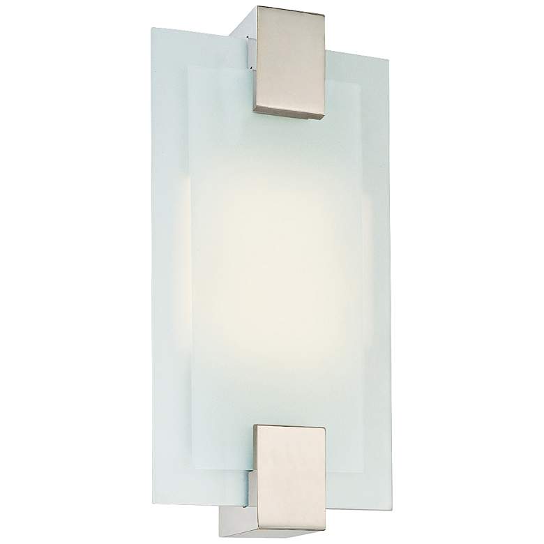 Image 1 Sonneman Dakota 14 1/2"H Satin Nickel Sconce