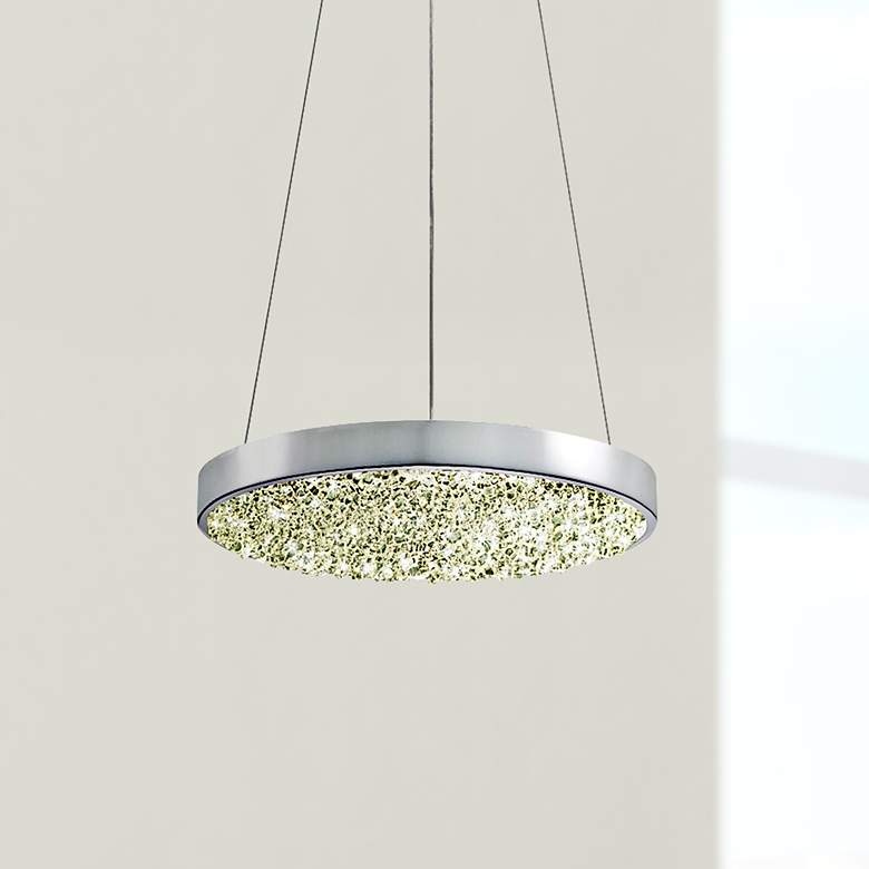Image 1 Sonneman Dazzle 12" Wide Fused Glass Chrome LED Mini Pendant