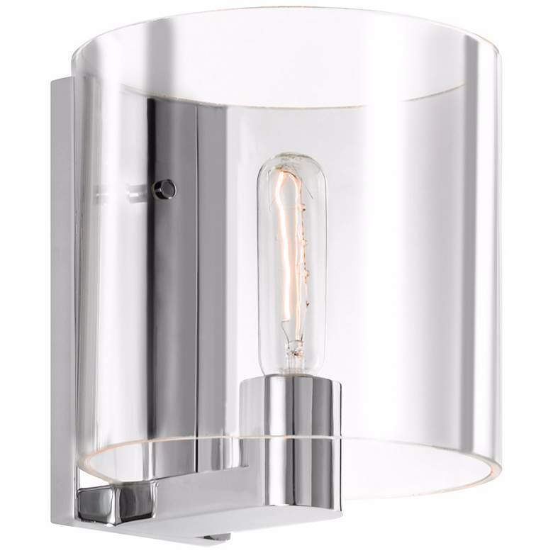 Image 1 Sonneman Delano 7 3/4" Wide Clear Chrome Wall Sconce