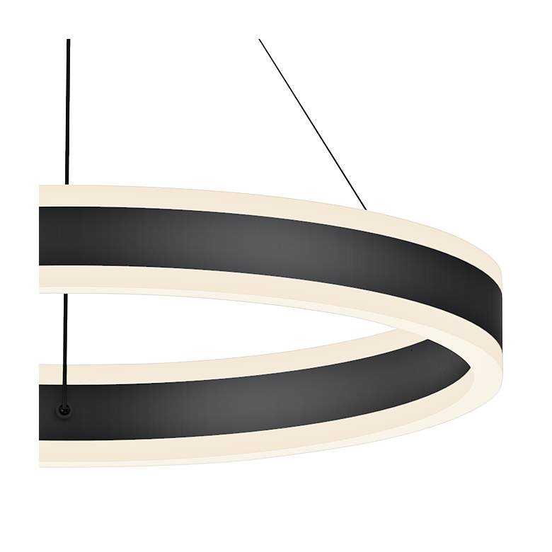 Image 2 Sonneman Double Corona 23 3/4" Satin Black 2-Light LED Ring Pendant more views
