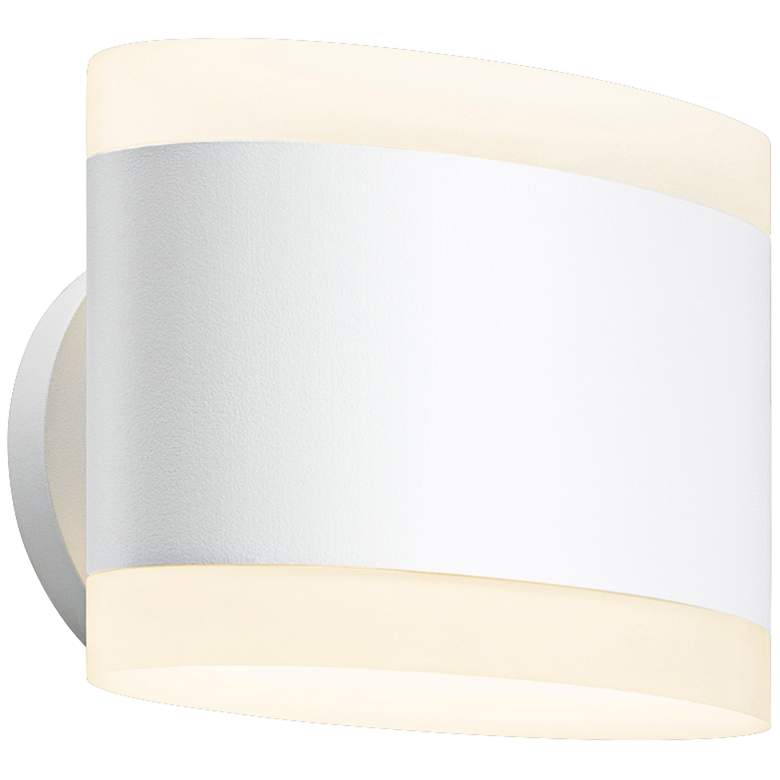 Image 1 Sonneman Ellipses 5 1/2 inch High Textured White LED Wall Sconce