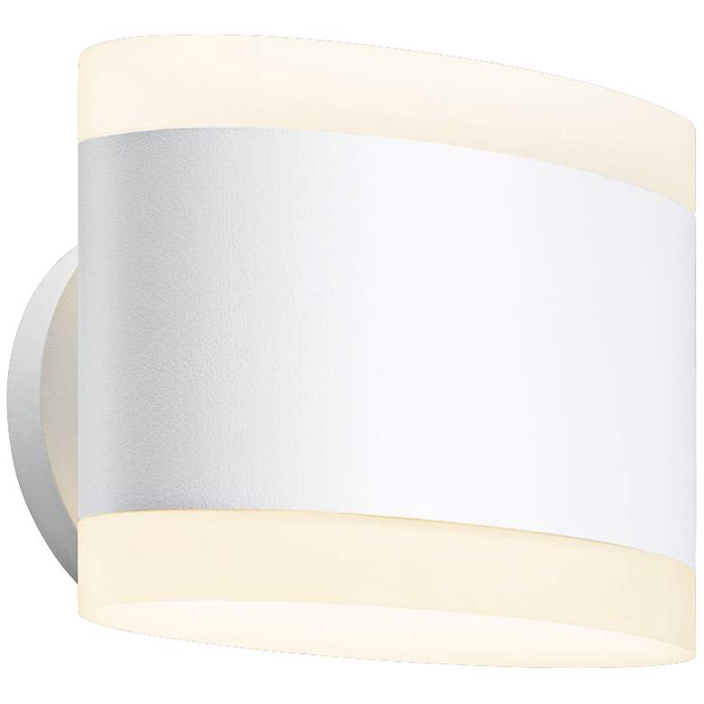 Image 1 Sonneman Ellipses 5 1/2" High Textured White LED Wall Sconce
