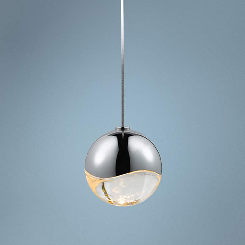 Image 1 Sonneman Grapes 2 1/2" Wide LED Chrome Globe Pendant