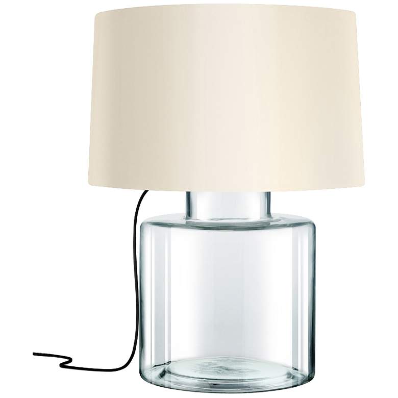 Image 1 Sonneman Grasso Black French Wired Clear Glass Table Lamp