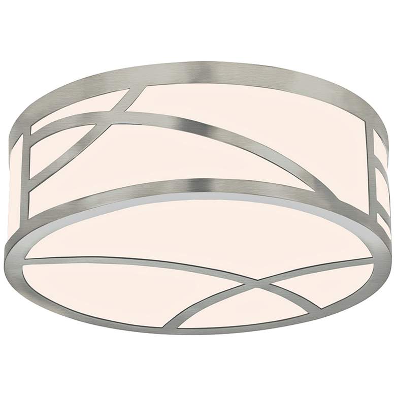 Image 1 Sonneman Haiku 12" Wide Satin Nickel Round LED Ceiling Light