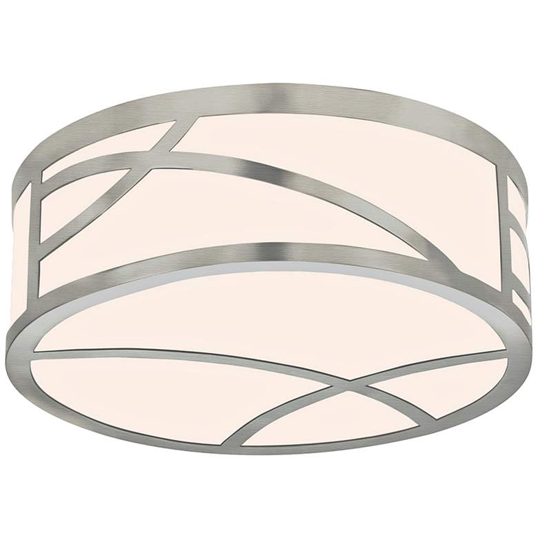 Image 1 Sonneman Haiku 12 inch Wide Satin Nickel Round LED Ceiling Light