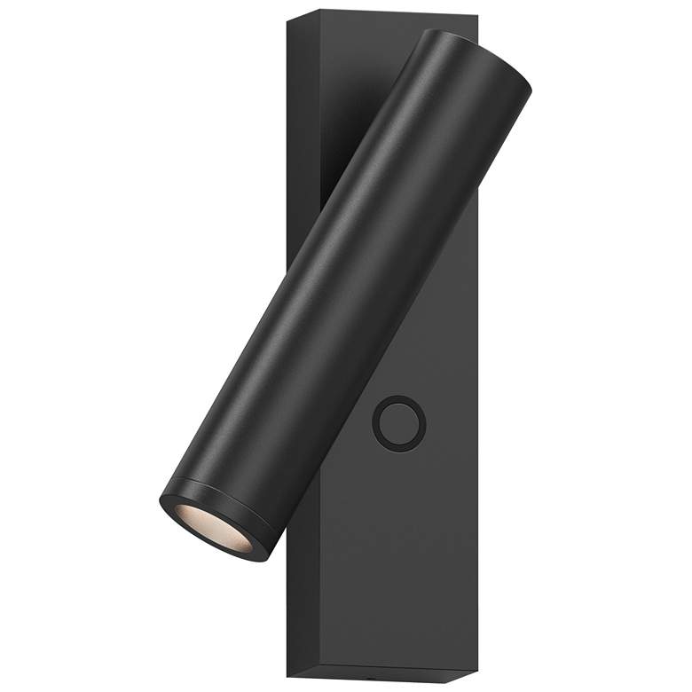 Image 1 Sonneman Haim 5 1/4" High Aimable Textured Black LED Modern Wall Lamp