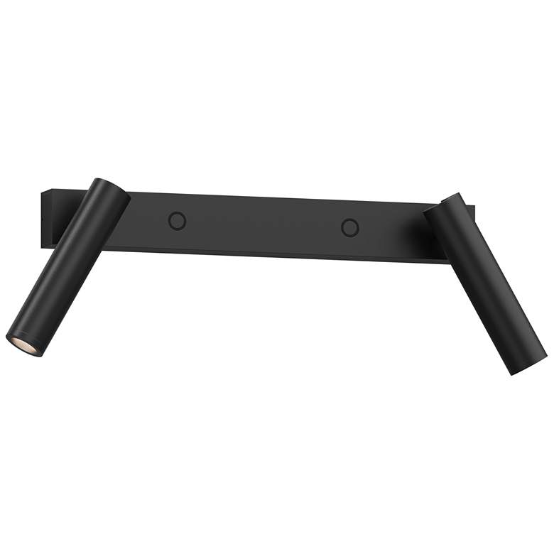 Image 1 Sonneman Haim Textured Black LED Aimable Double Wall Lamp