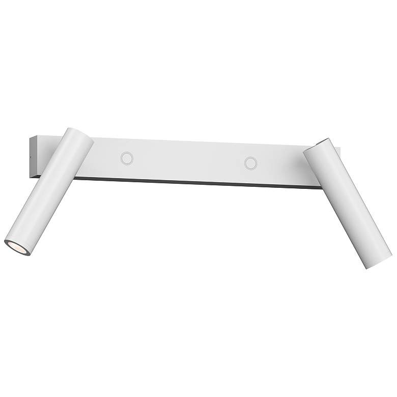 Image 1 Sonneman Haim Textured White LED Aimable Double Wall Lamp