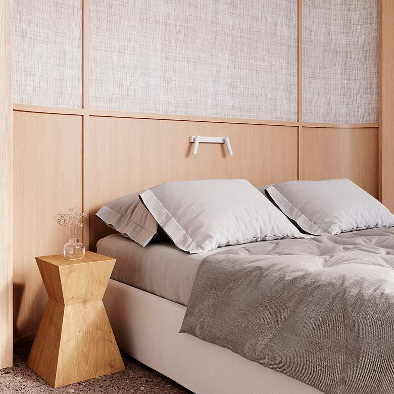 Image 2 Sonneman Haim Textured White LED Aimable Double Wall Lamp more views