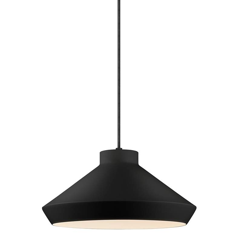 Image 1 Sonneman Koma 15 inch Wide Satin Black Pendant Light