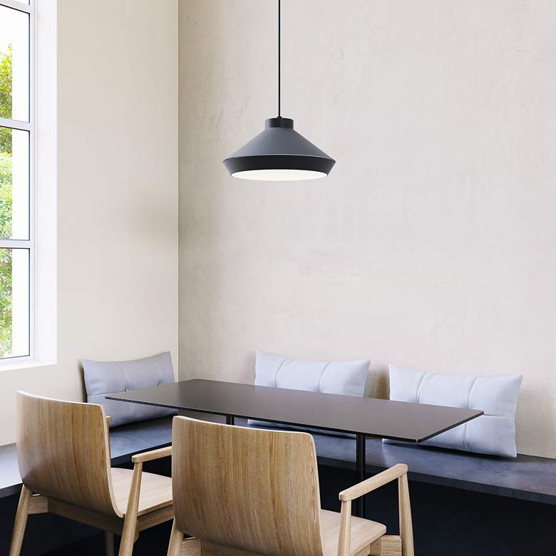 Image 5 Sonneman Koma 15" Wide Satin Black Pendant Light more views