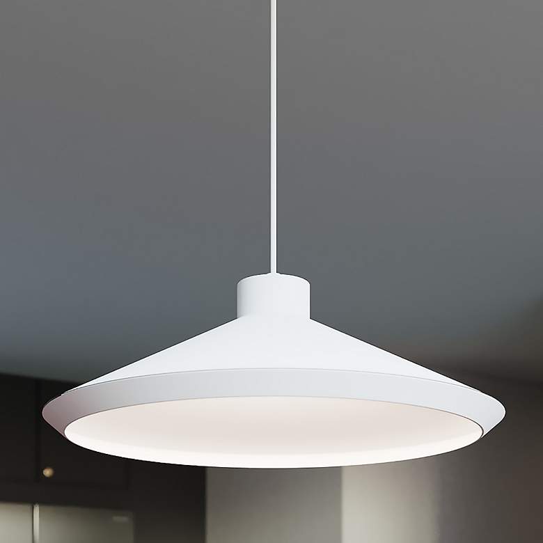 Image 1 Sonneman Koma Edo 22" Wide Satin White Pendant Light