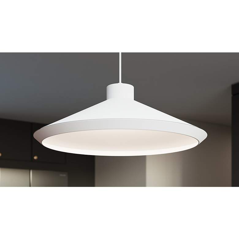 Image 4 Sonneman Koma Edo 22" Wide Satin White Pendant Light more views
