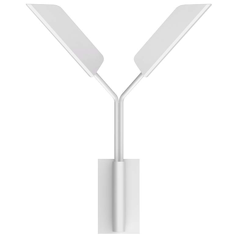 Image 1 Sonneman Leaf 13 1/4"H Satin White 2-Light LED Wall Sconce
