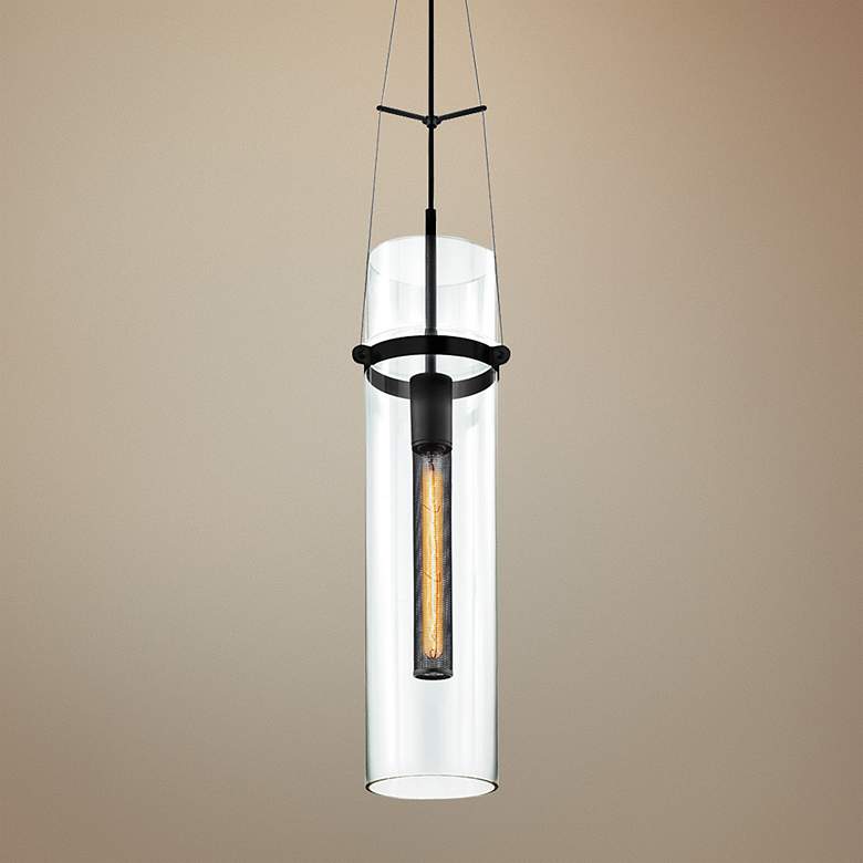 Image 1 Sonneman Level 8" Wide Satin Black Mini Pendant